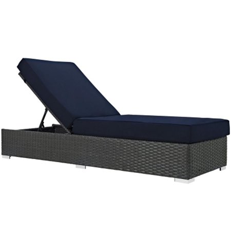 EAST END IMPORTS Sojourn Outdoor Patio Chaise Lounge- Canvas Navy EEI-1862-CHC-NAV